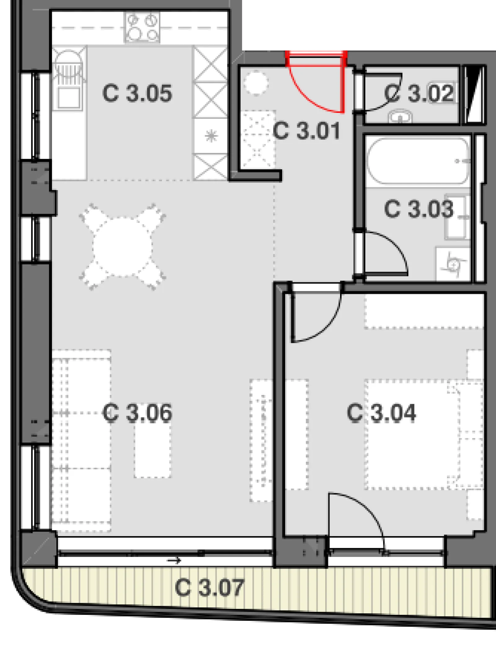 Pôdorys B 3.C