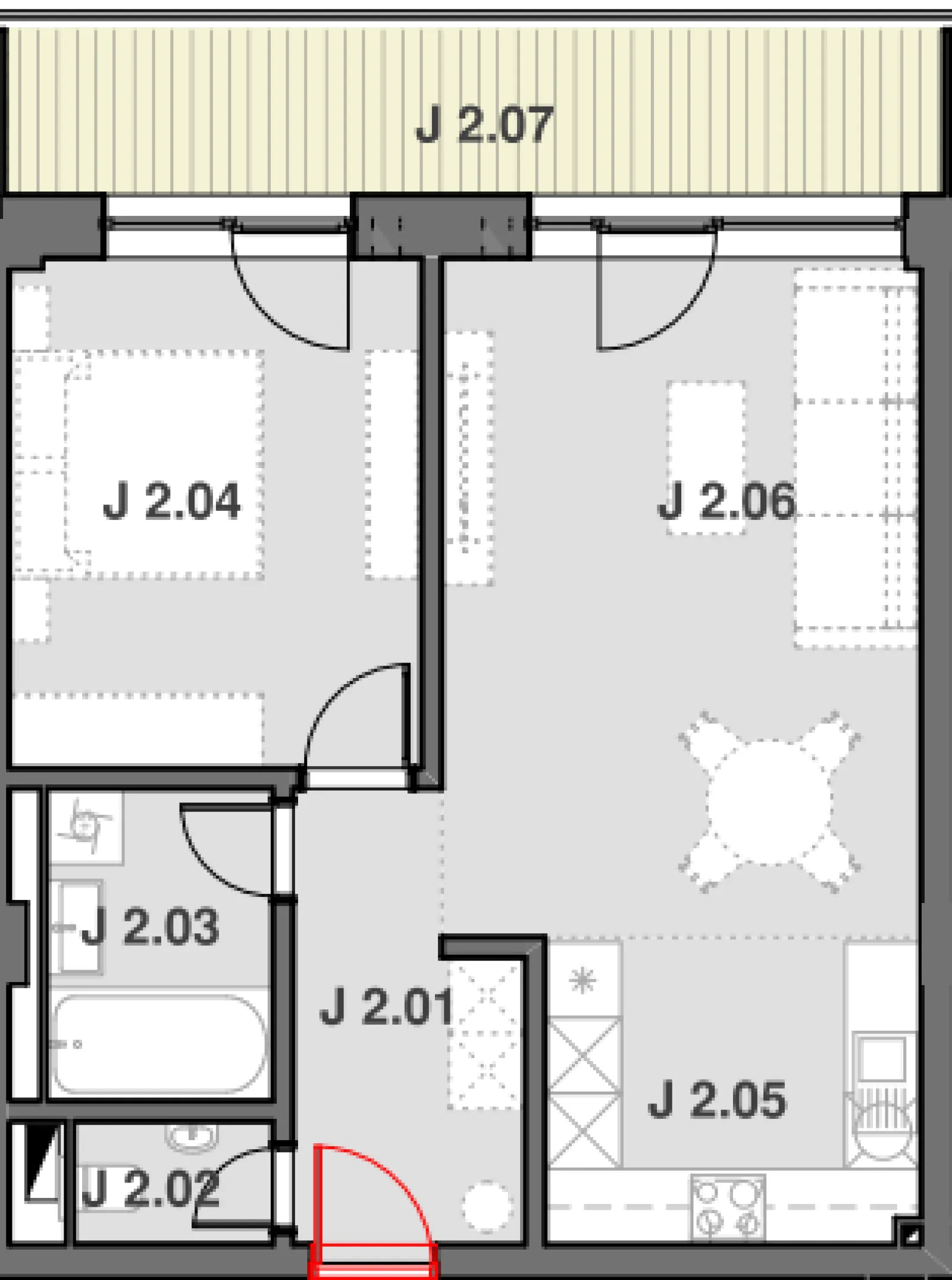 Pôdorys B 2.J